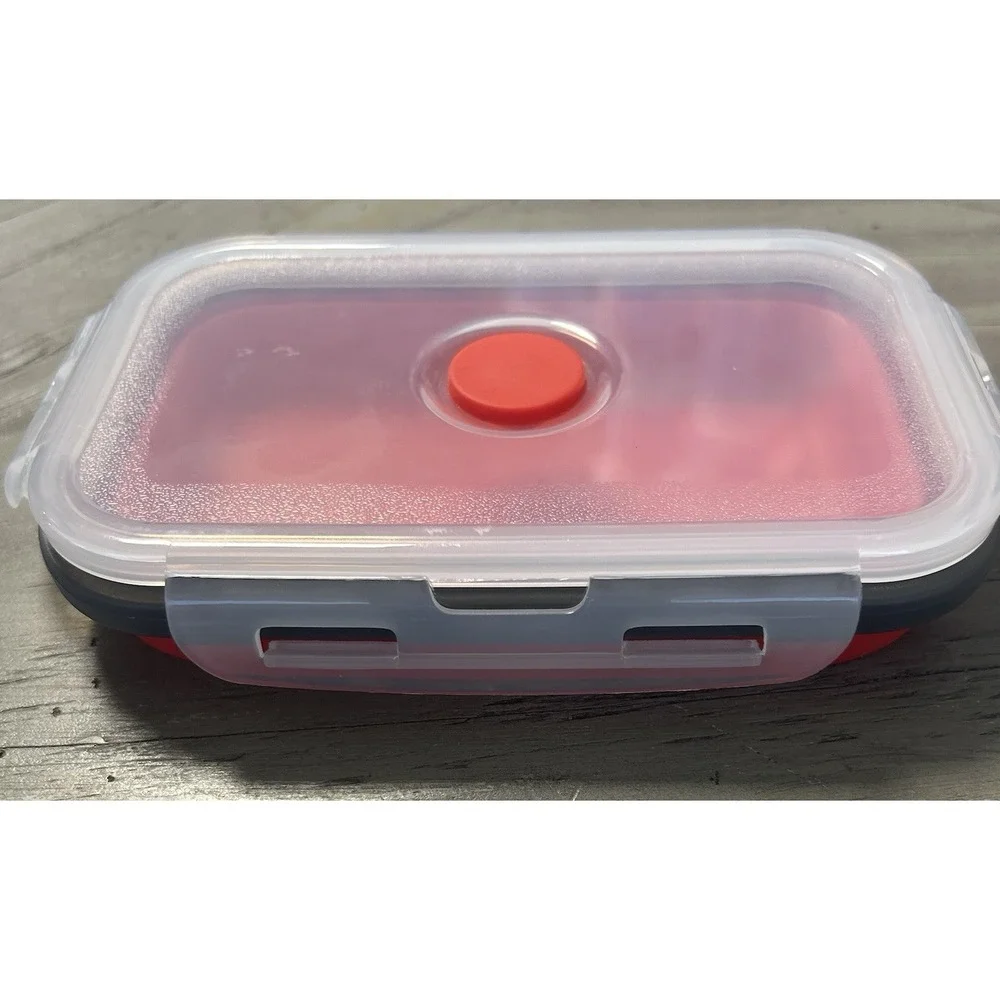 Collapsible Storage Containers with Lid Silicon, Set Of 4